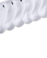 Polo Ralph Lauren Little & Big Boys Solid Quarter Crew Socks, 6-Pack