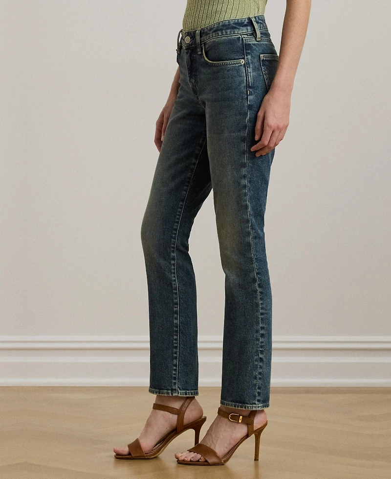 Lauren Ralph Women's Mid-Rise Straight Ankle Jeans