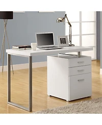 Left or Right Facing Modern Office Desk with File Drawers for Efficient Workspace Organization