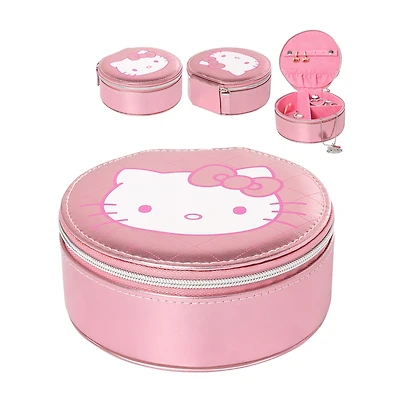 Hello Kitty Round Zip Around Jewelry Travel Storage