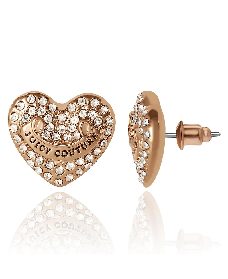 Juicy Couture Heart Crystal Stud Earrings