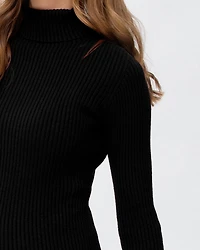 Pietro Brunelli Maternity Long Sleeve Body-Con Celeste Dress with Turtleneck