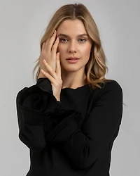 Pietro Brunelli Maternity Maternity Long Sleeve Sheath Amalfi Dress with Rose Detail