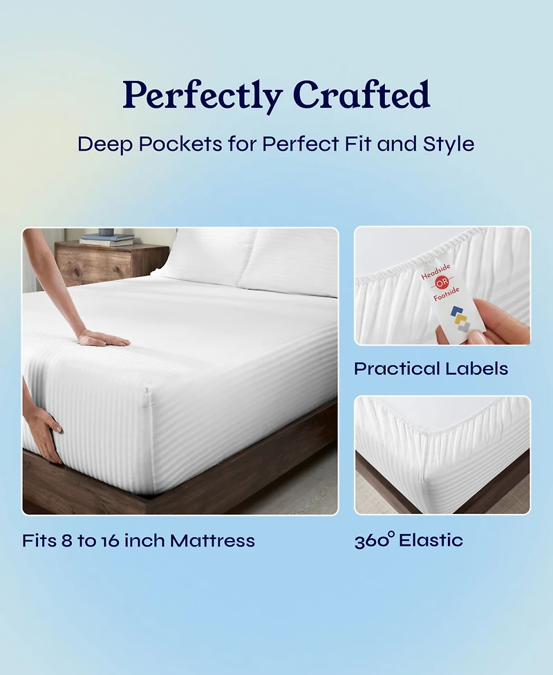 Soft Cotton Sheet Set - 400 Thread Count 100% Cotton Sateen