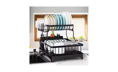 Slickblue Dish Racks for Kitchen Counter for Efficient Drying and Organization of Dishes and Utensils