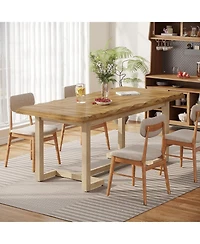 Tribesigns | 63-Inch | Solid Wood & Sturdy Frame | Thick Table Top, Seats 4–6 | Rectangular Dining Table