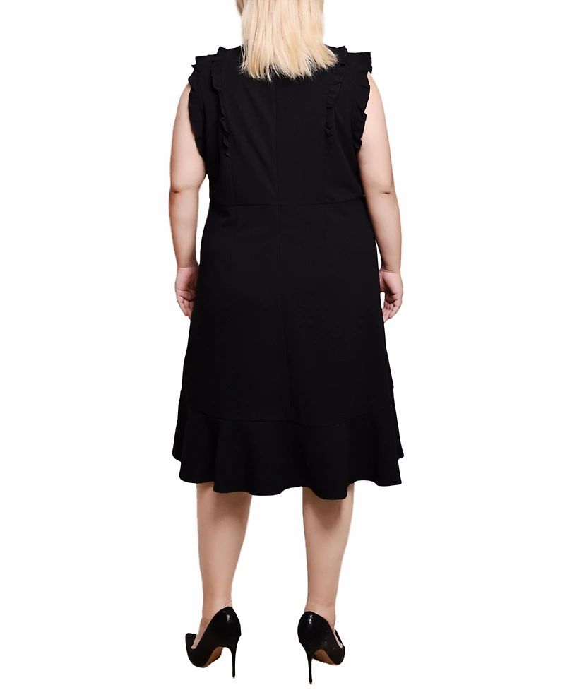 Ny Collection Plus Flutter Sleeve Scuba Dress