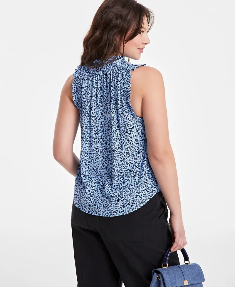On 34th Women's Ruffled V-Neck Sleeveless Top, Exclusively at Macy's