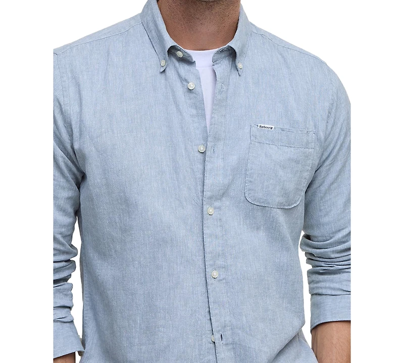 Barbour Men's Nelson Linen Tailored-Fit Solid Button-Down Shirt