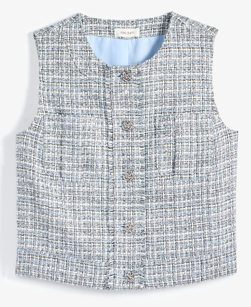 On 34th Women's Metallic Tweed Vest Top, Exclusively at Macy's
