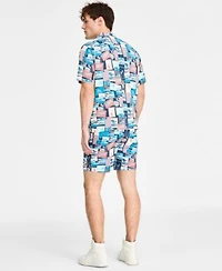 Original Penguin Mens Graphic Crewneck T Shirt Printed Camp Shirt Volley Shorts