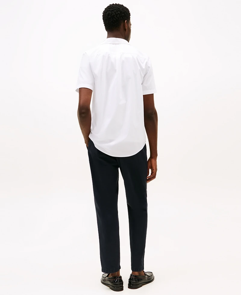 Tommy Hilfiger Men's Short Sleeve Flex Poplin Regular Fit Shirt