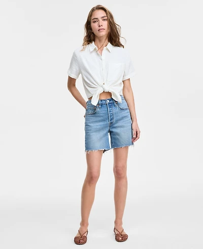 Levi's 501 Mid-Thigh High Rise Straight Fit Denim Shorts