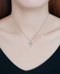 Giani Bernini Cubic Zirconia Cross Pendant Necklace in Sterling Silver, 16" +2" extender, Exclusively at Macy's