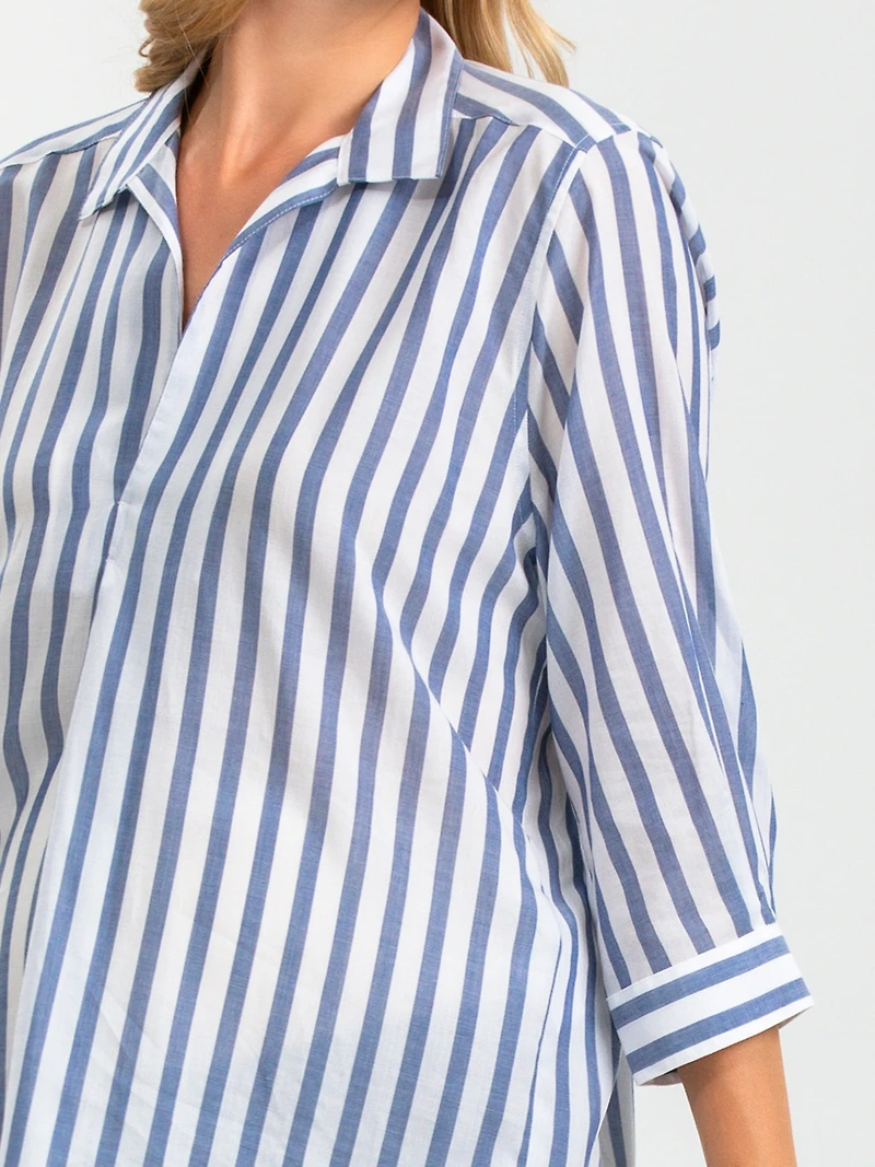 Pietro Brunelli Maternity Classic Collared 3/4 Sleeve Blouse Panarea