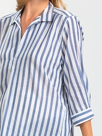 Pietro Brunelli Maternity Classic Collared 3/4 Sleeve Blouse Panarea