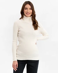 Maternity Long Sleeve Turtleneck Rib Knit Jumper Aurora