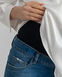 Maternity High-Waisted Elastic Band & Straight-Leg Jeans