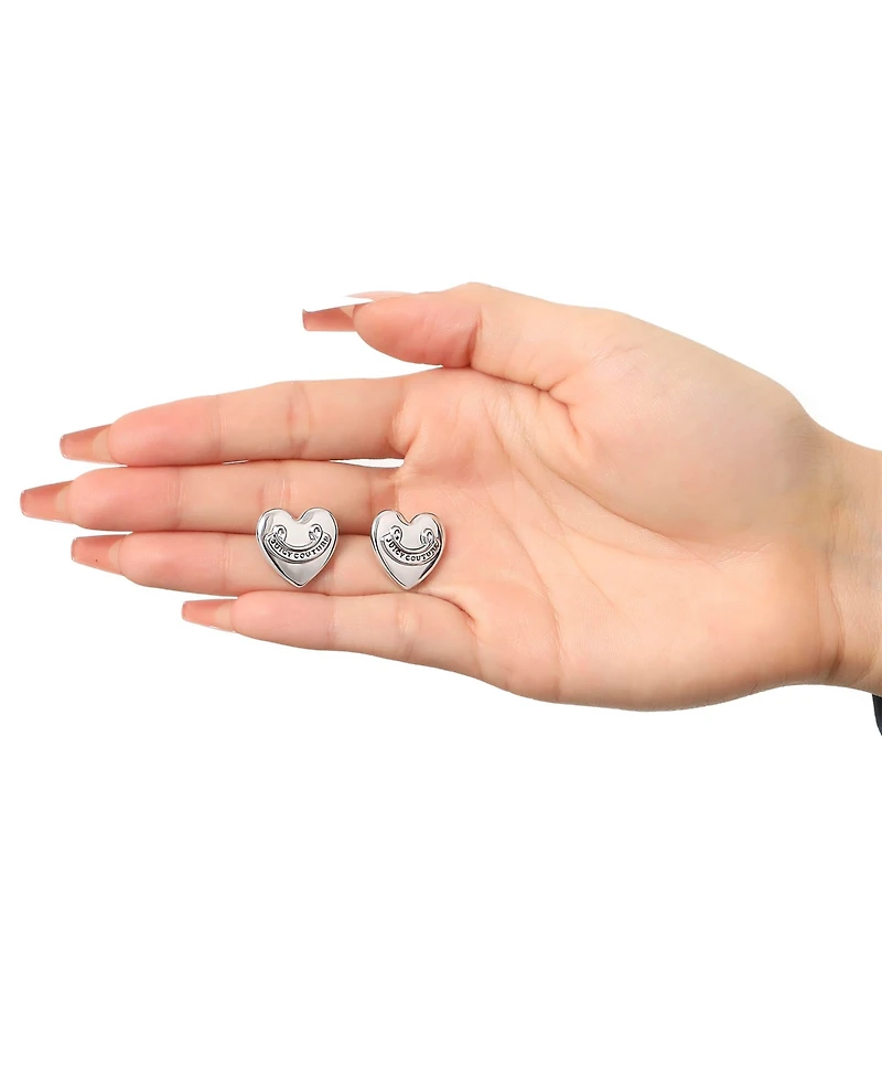 Juicy Couture Heart Stud Earrings with Iconic Logo