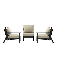 Outdoor Patio Hdpe Black Sectional Sofa with Cushions