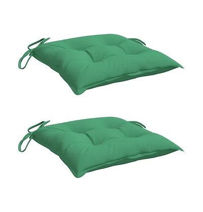 vidaXL Chair Cushions 2 pcs Green 15.7"x15.7"x2.8" Oxford Fabric