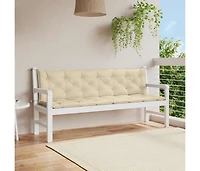 Garden Bench Cushion Beige 78.7"x(19.7"+19.7")x2.8" Oxford Fabric