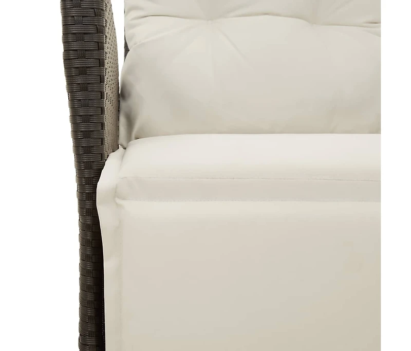 Reclining Patio Chair with Footrest Black Poly Rattan