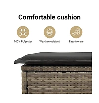 Reclining Patio Chairs 2 pcs with Footrest Gray Poly Rattan