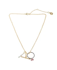 Steve Madden Punk Romance Faux Cultivated Pearl Ring Charm Necklace