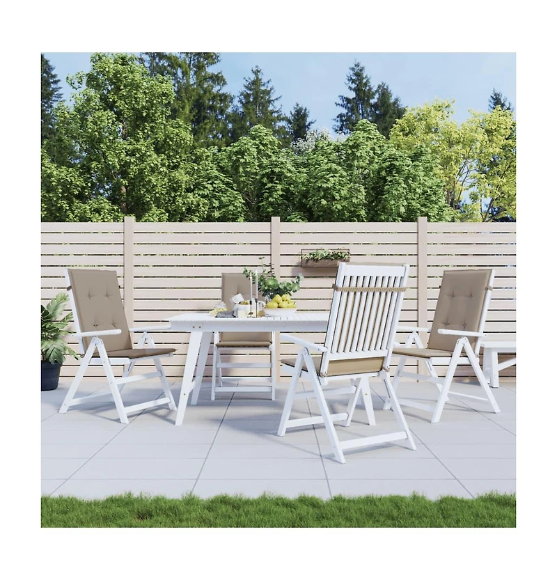 Garden Highback Chair Cushions 4 pcs Taupe 47.2"x19.7"x1.2" Fabric