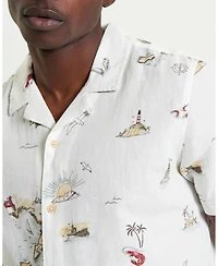 Ben Sherman Men's Brighton To Amalfi Print Short Sleeve Shirt