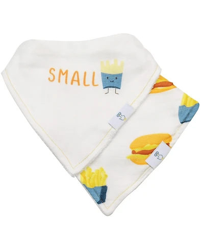 GooseWaddle Slice Slice Baby And Pizza 2 Pack Muslin & Terry Cloth Bib Set
