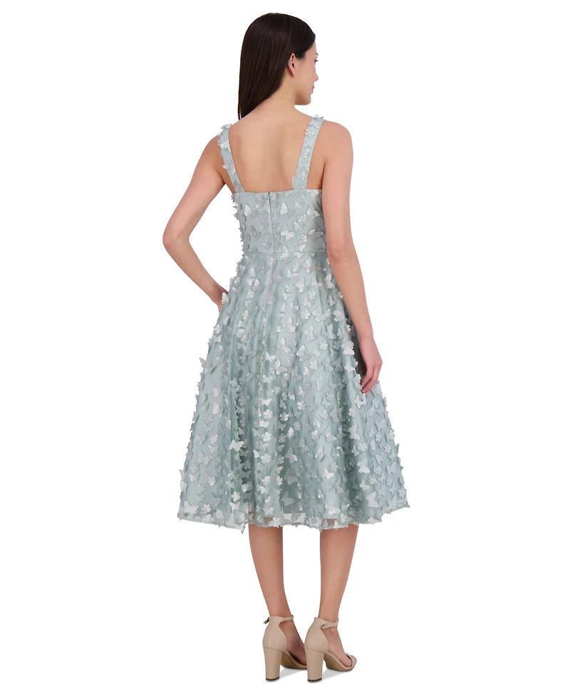 Eliza J Women's Butterfly Floral Embellished Fit & Flare Dress