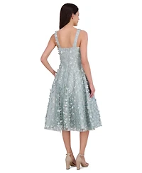 Eliza J Women's Butterfly Floral Embellished Fit & Flare Dress