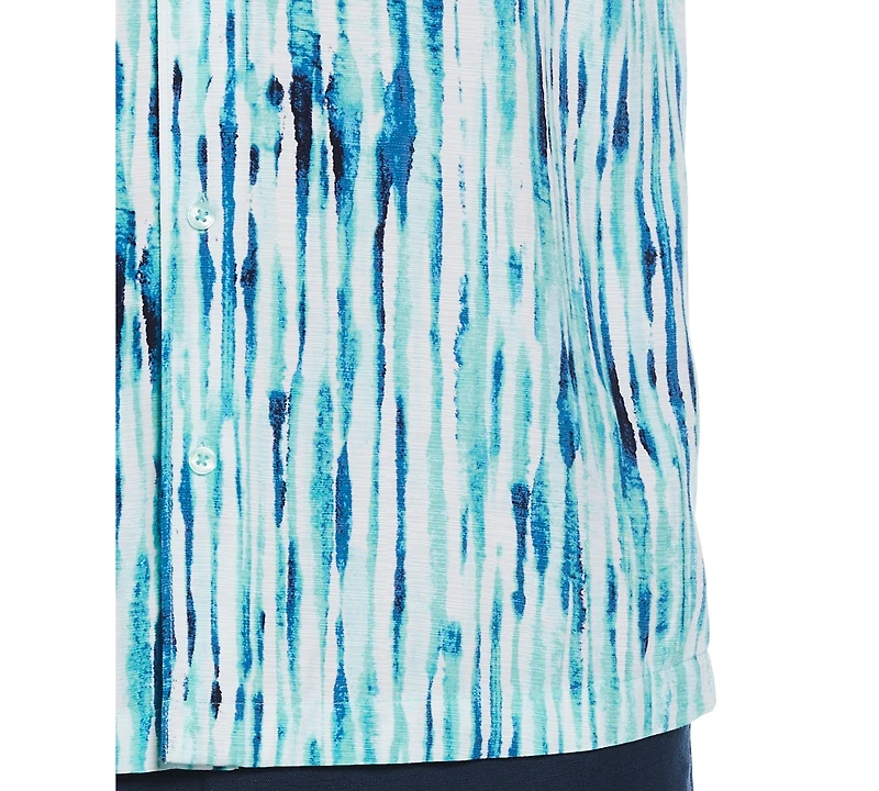 Cubavera Men's Watercolor Stripe Print Short Sleeve Button-Down Shirt