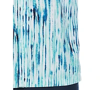 Cubavera Men's Watercolor Stripe Print Short Sleeve Button-Down Shirt