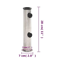 Parasol Base for 1.5"/1.9" Pole Silver Stainless Steel