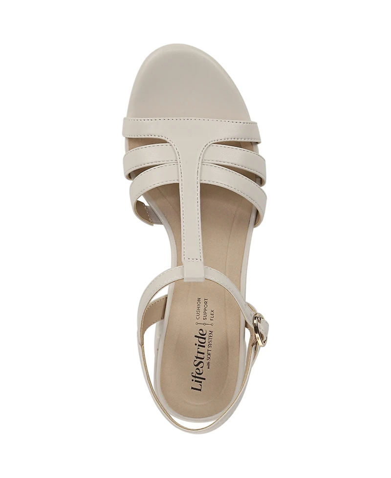 LifeStride Women's Rio Strappy Platform Block Heel Dress Sandals