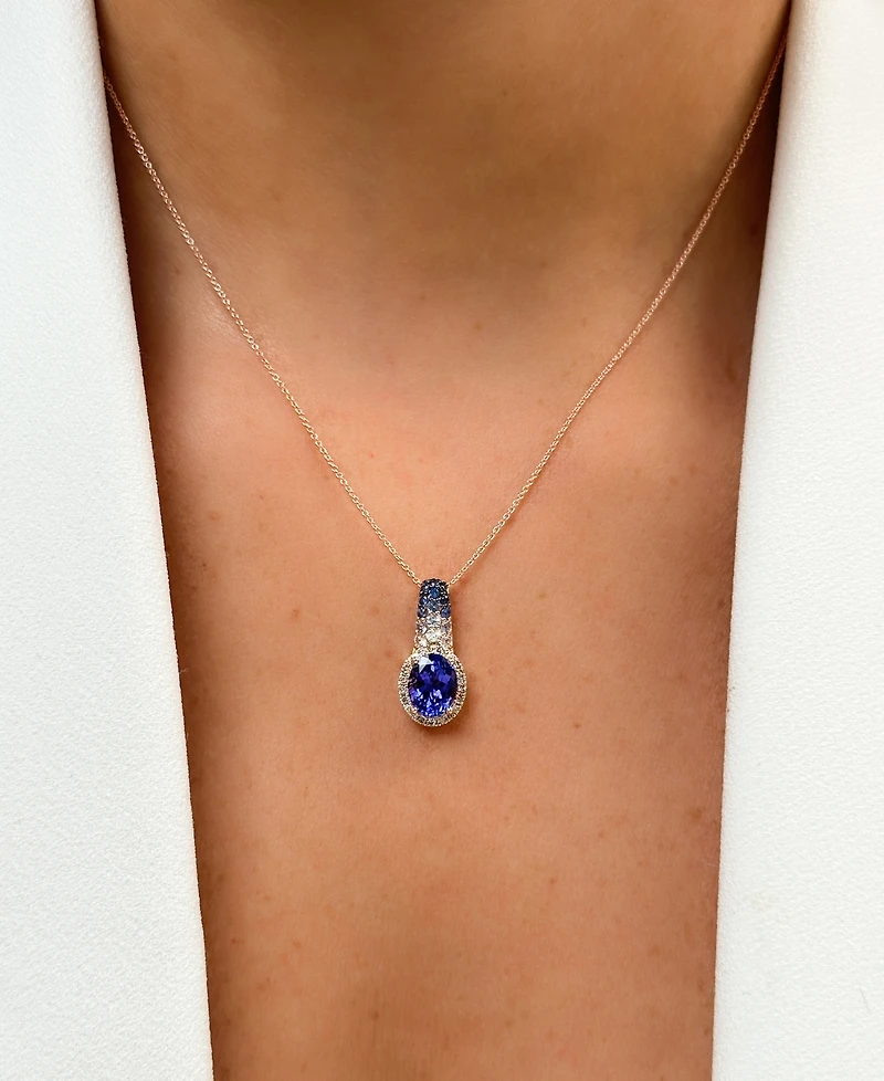 Le Vian Blueberry Tanzanite (1-5/8 ct. t.w.), Denim Ombre (1/4 ct. t.w.), White Sapphire (1/10 ct. t.w.) & Nude Diamond (1/6 ct. t.w.) 20" Adjustable