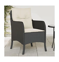 Patio Chairs with Cushions 2 pcs Poly Rattan