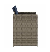 Patio Chairs with Cushions 4 pcs Gray Poly Rattan