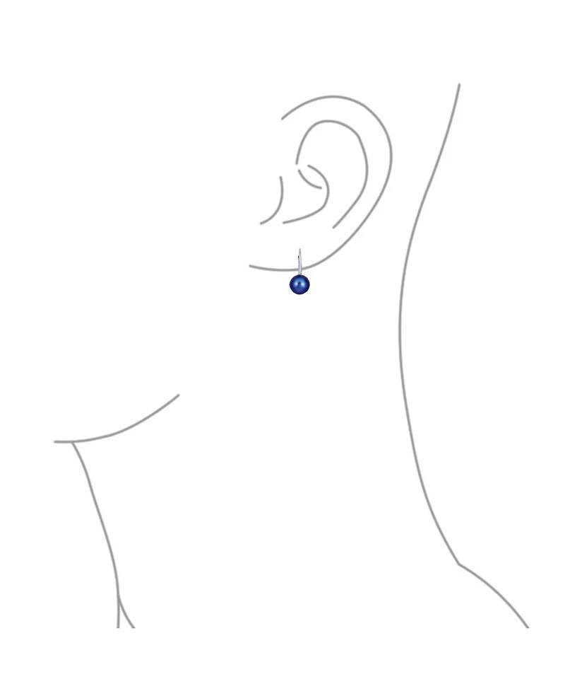 Bling Jewelry Simple Iridescent Peacock Freshwater Cultured Pearl Round Drop Ball Earrings Sterling Silver