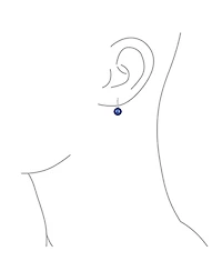 Bling Jewelry Simple Iridescent Peacock Freshwater Cultured Pearl Round Drop Ball Earrings Sterling Silver