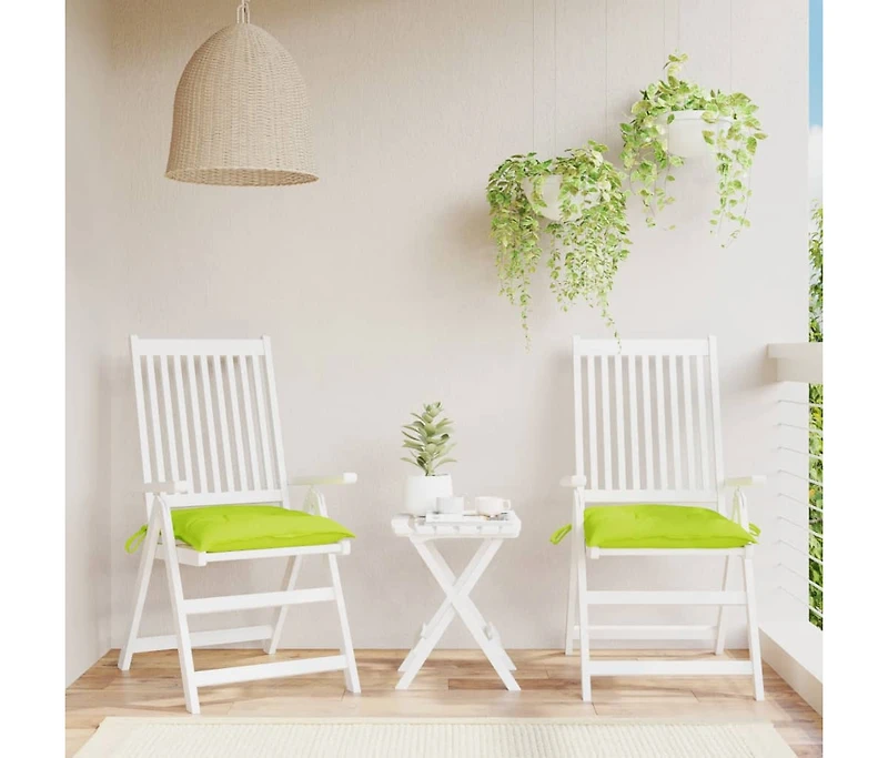 vidaXL Chair Cushions 2 pcs Bright Green 19.7"x19.7"x2.8" Oxford Fabric