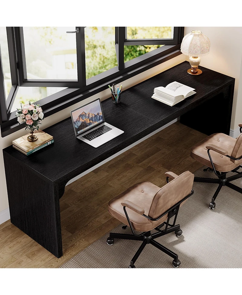 Tribesigns 78.7 Inches Long Computer Desk, Wooden Extra Writing Desk Double Workstation, 2 Person for Home Office