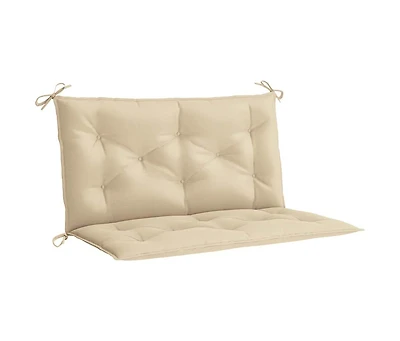 Garden Bench Cushion Beige 39.4"x(19.7"+19.7")x2.8" Oxford Fabric