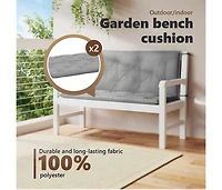 Garden Bench Cushion Gray 47.2"x(19.7"+19.7")x2.8" Oxford Fabric
