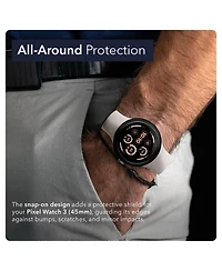 Wasserstein Protective Case Made for Google Pixel Watch 3 (45mm) - Ultra-Thin, Snap-On Rubber Case
