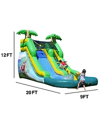 HeroKiddo 12 Safari Commercial Grade Inflatable Water Slide with Attached Pool for Kids & Adults (No Blower Included)