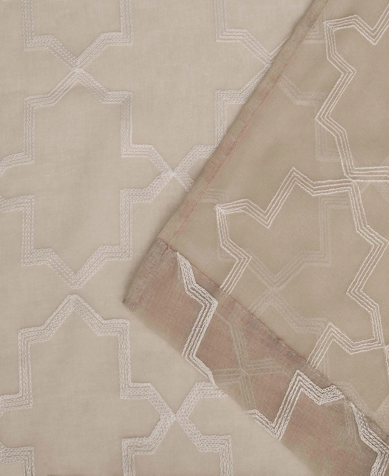 Superior Quatrefoil Modern Geometric Window Curtain Panel Set with Grommet Header, 52 X 63